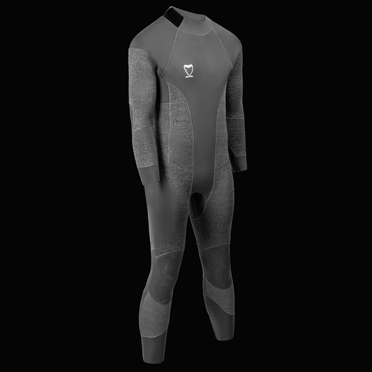 Shark Stop CORE back zip wetsuit shark bite-resistant fabric close-up